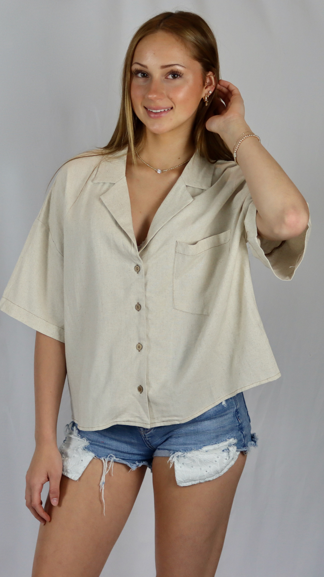 oversized linen shirt