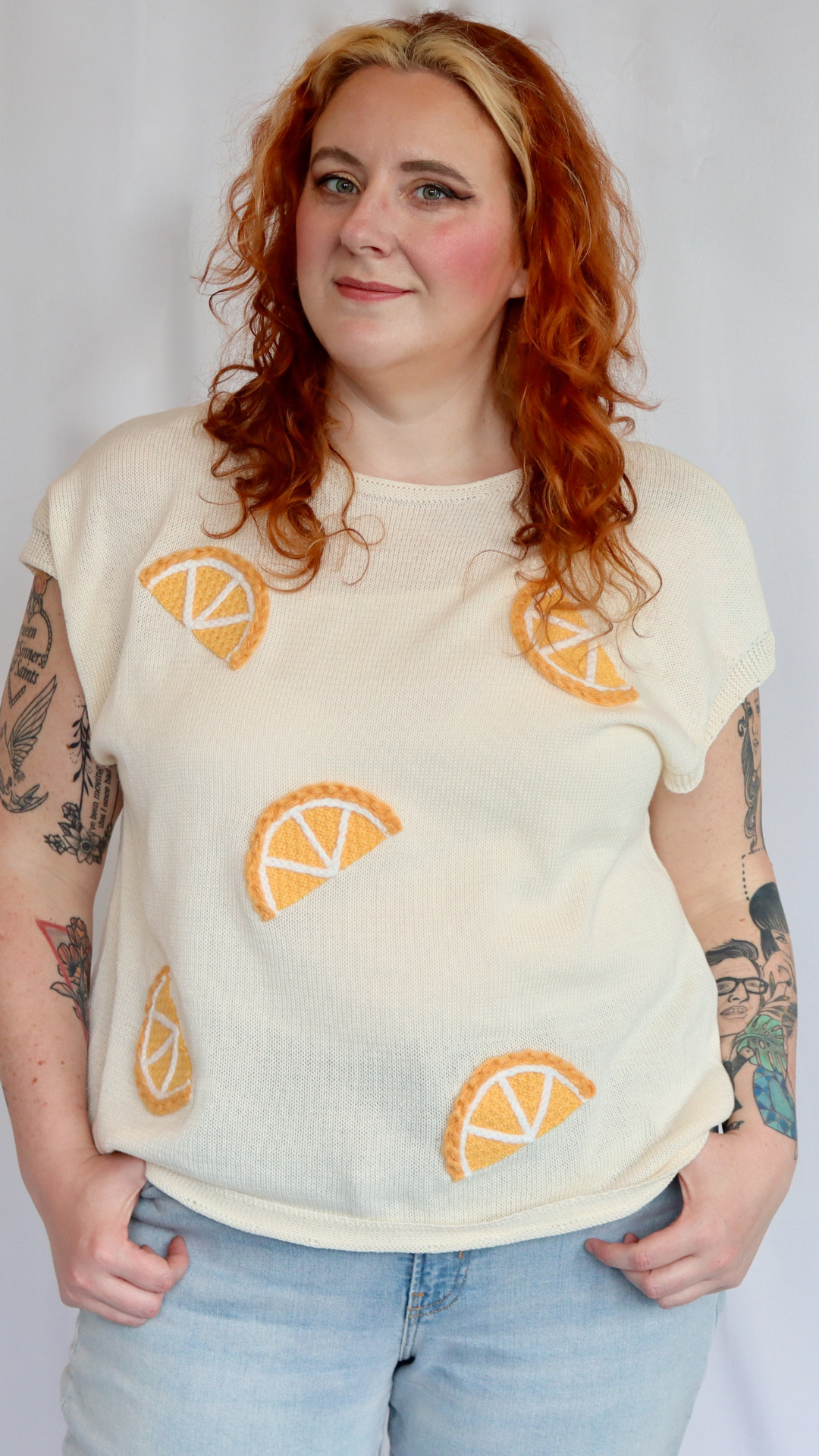 Plus Zesty Lemon Patch Knit Tank