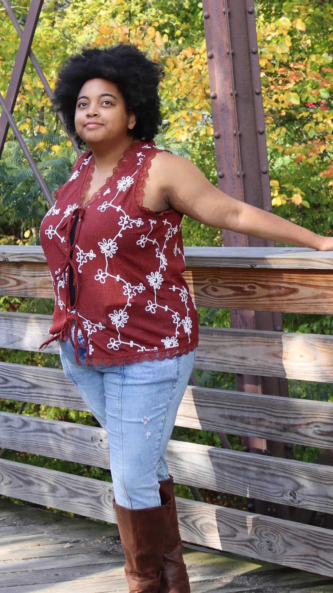 Plus - Wine & Wildflower Vest - U Pretty Things