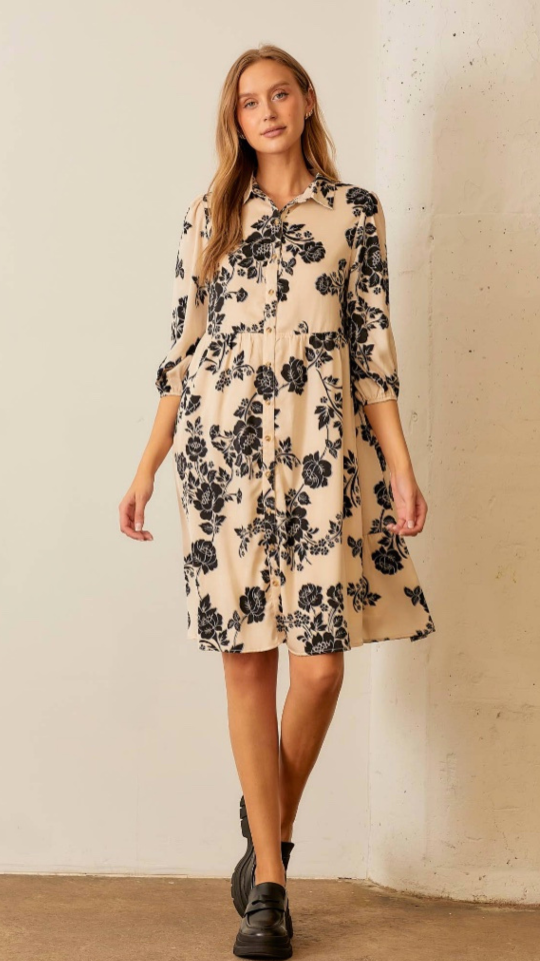 Midnight Meadow Tiered Midi Dress