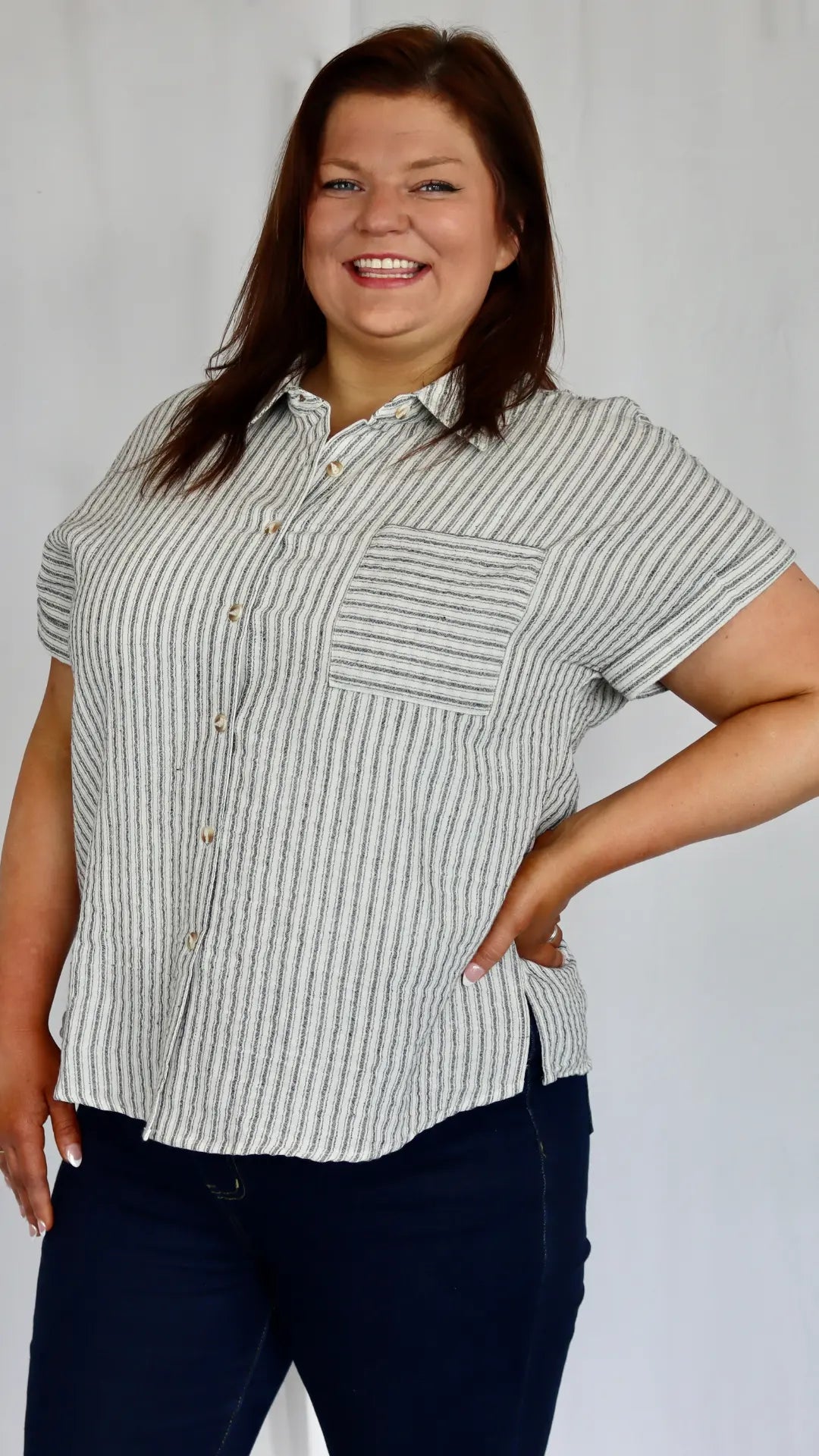 Plus - Easy Line Linen Shirt - U Pretty Things
