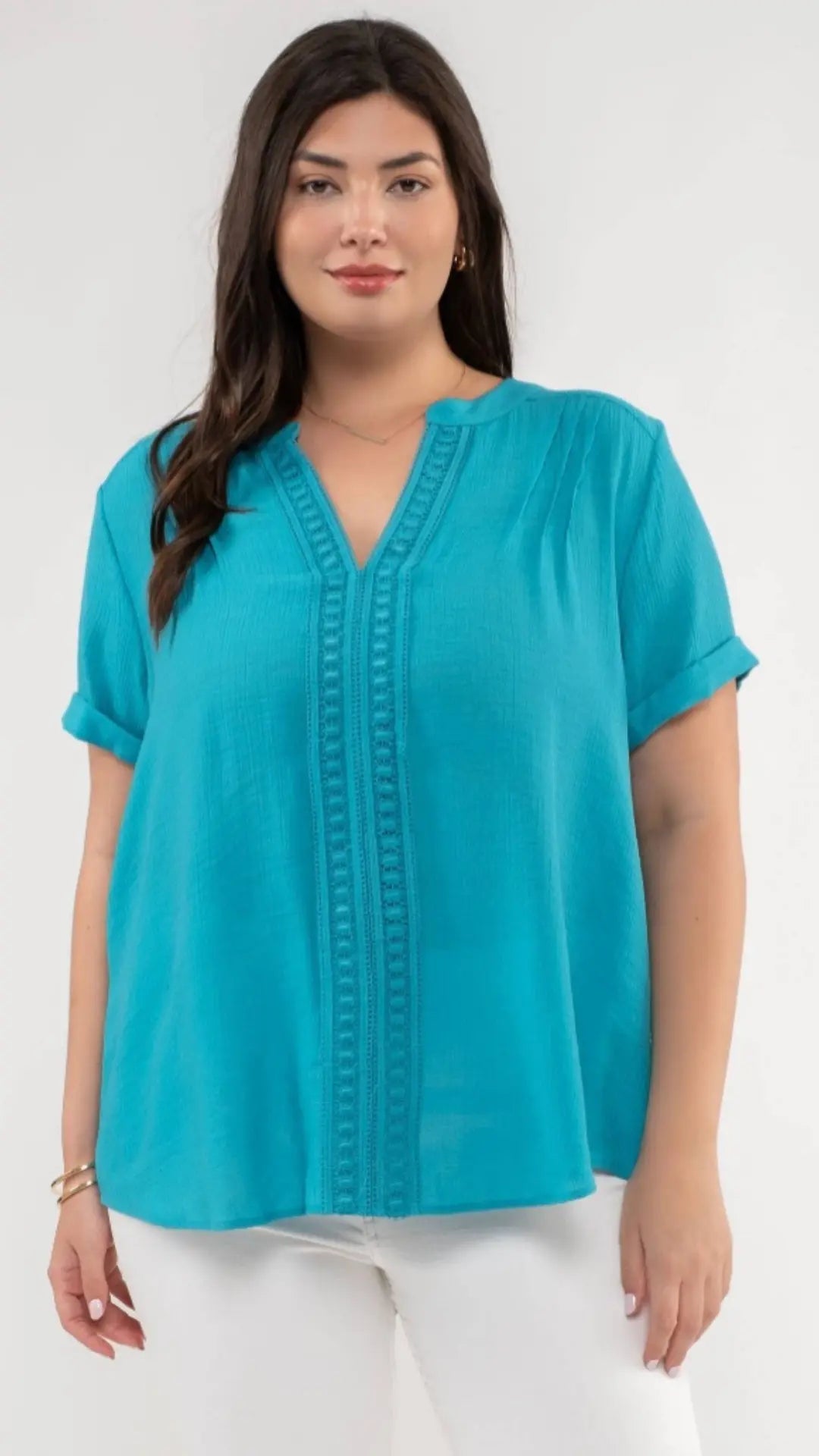 Plus - The Teal Temptation Blouse - U Pretty Things