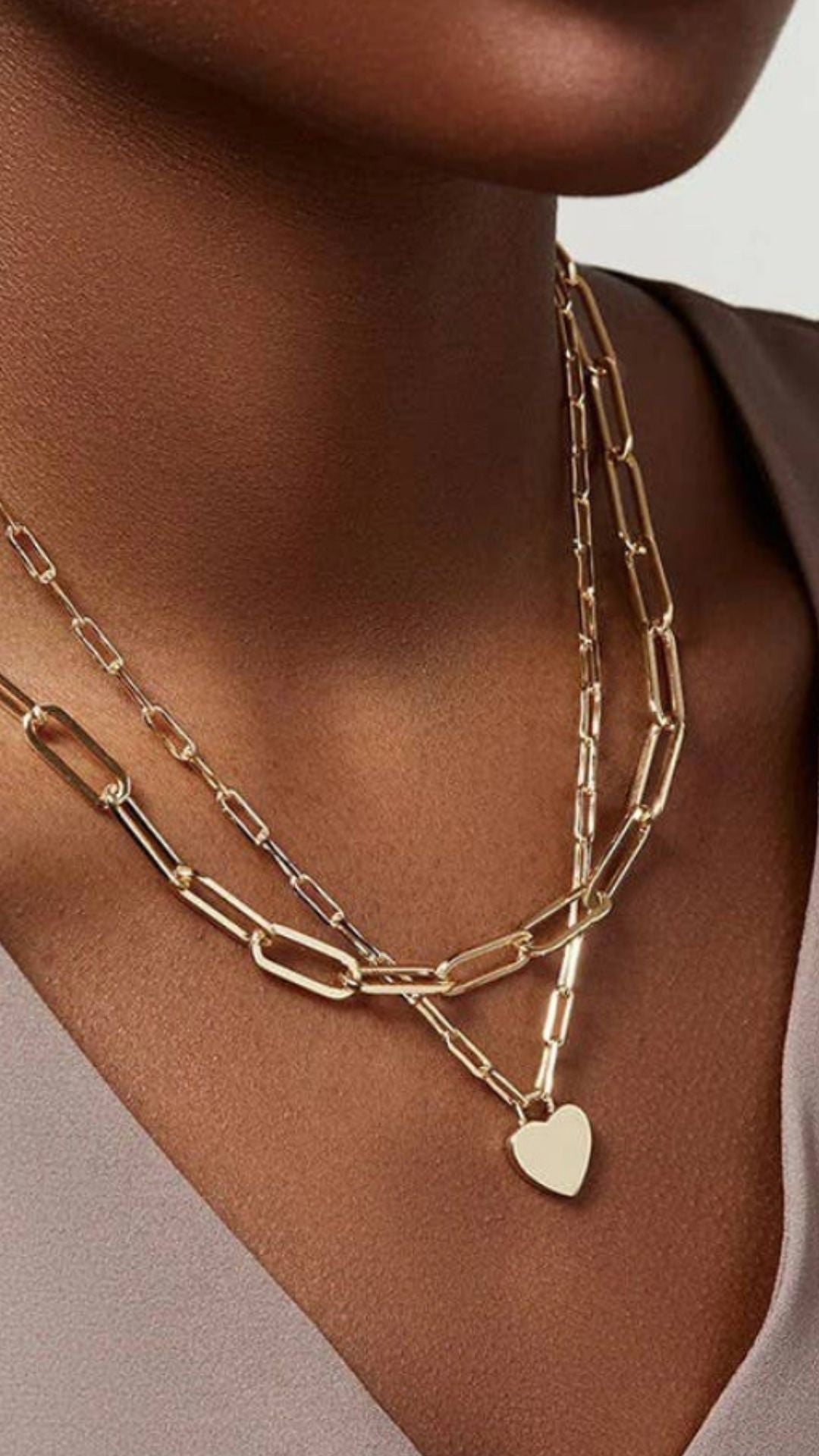 Layered Heart Charm Necklace