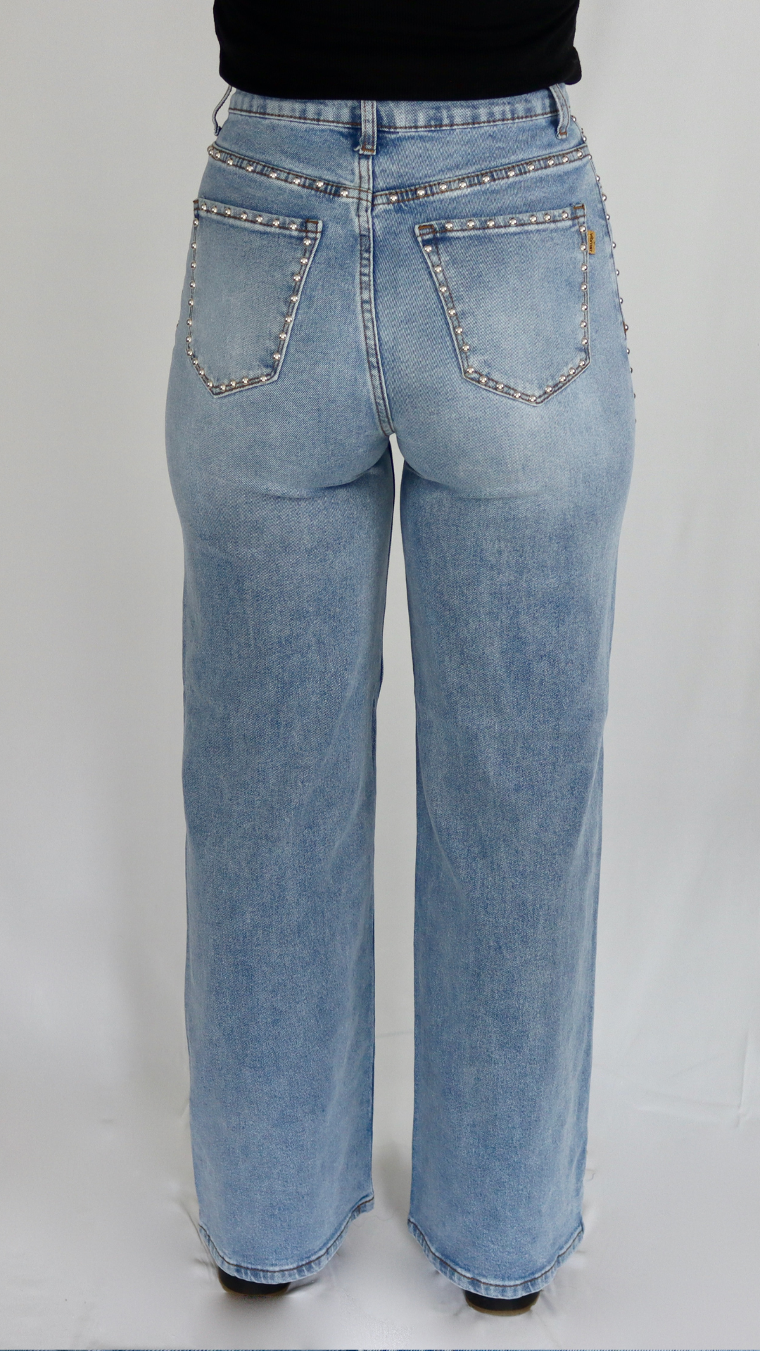 Star Studded Wide-Leg Jeans