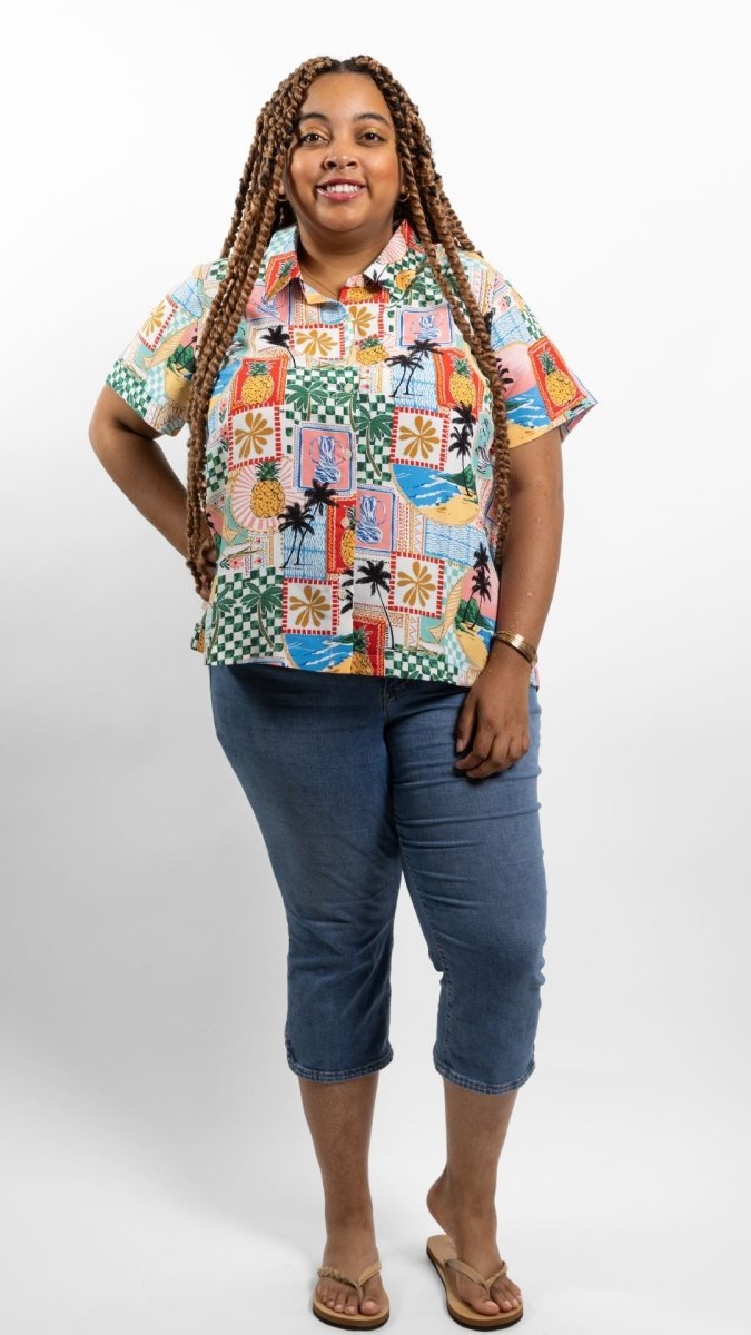 Vacation Print Button-Up Shirt - U Pretty Things