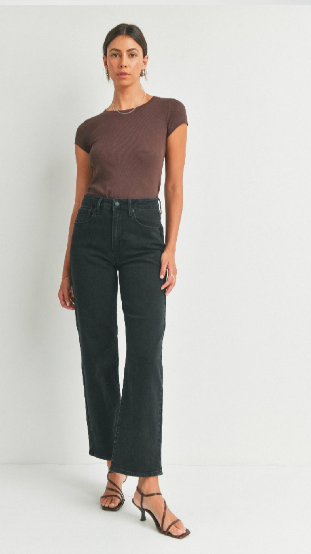 black straight leg jeans