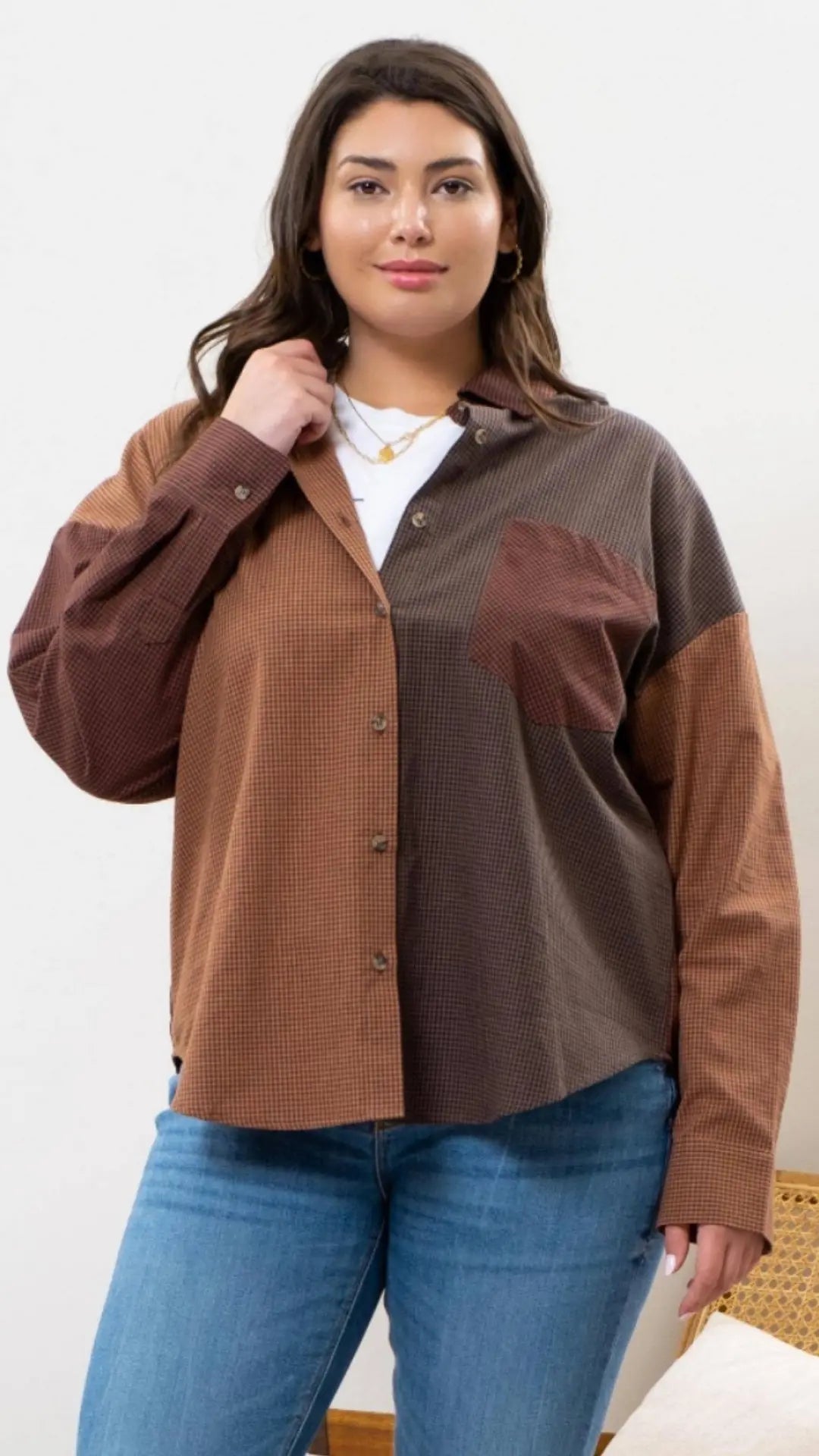 Plus Harvest Blend Button Down - U Pretty Things