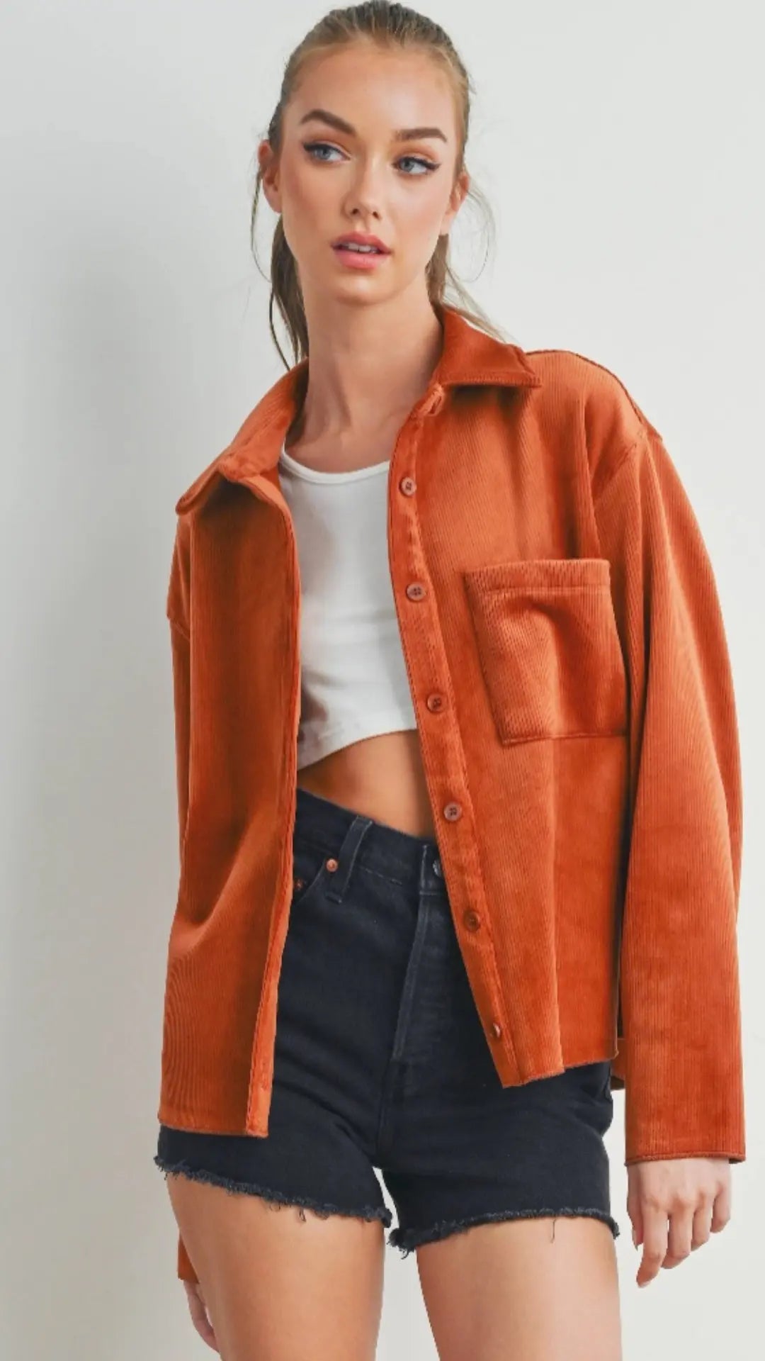 CORDUROY AND VELVET JACKET - Sienna - U Pretty Things