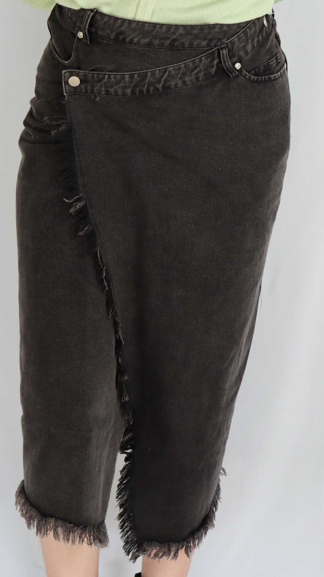 Washed Crossover Skirt