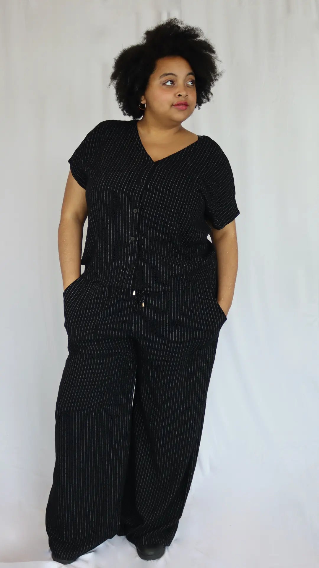Plus - Power Stripe Pants - U Pretty Things