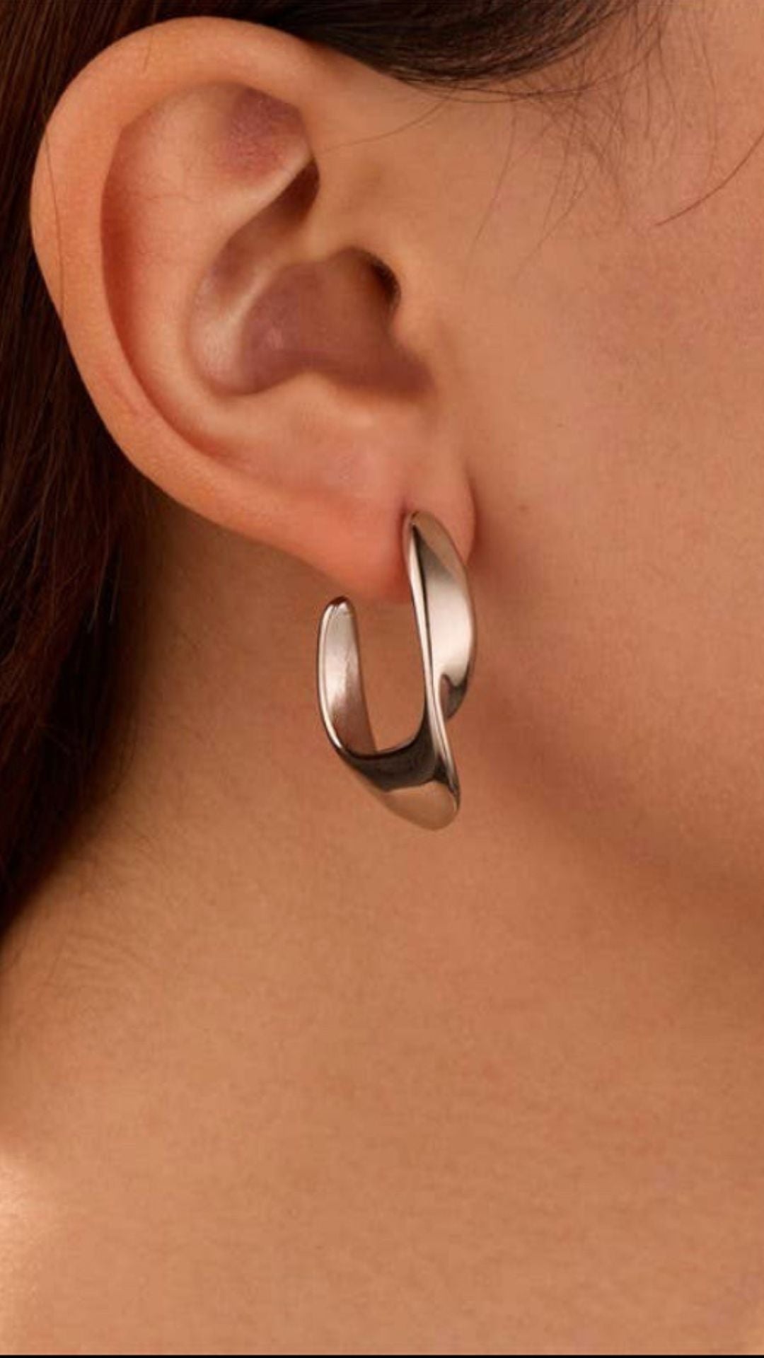 Silver Bubble Twist Hoops