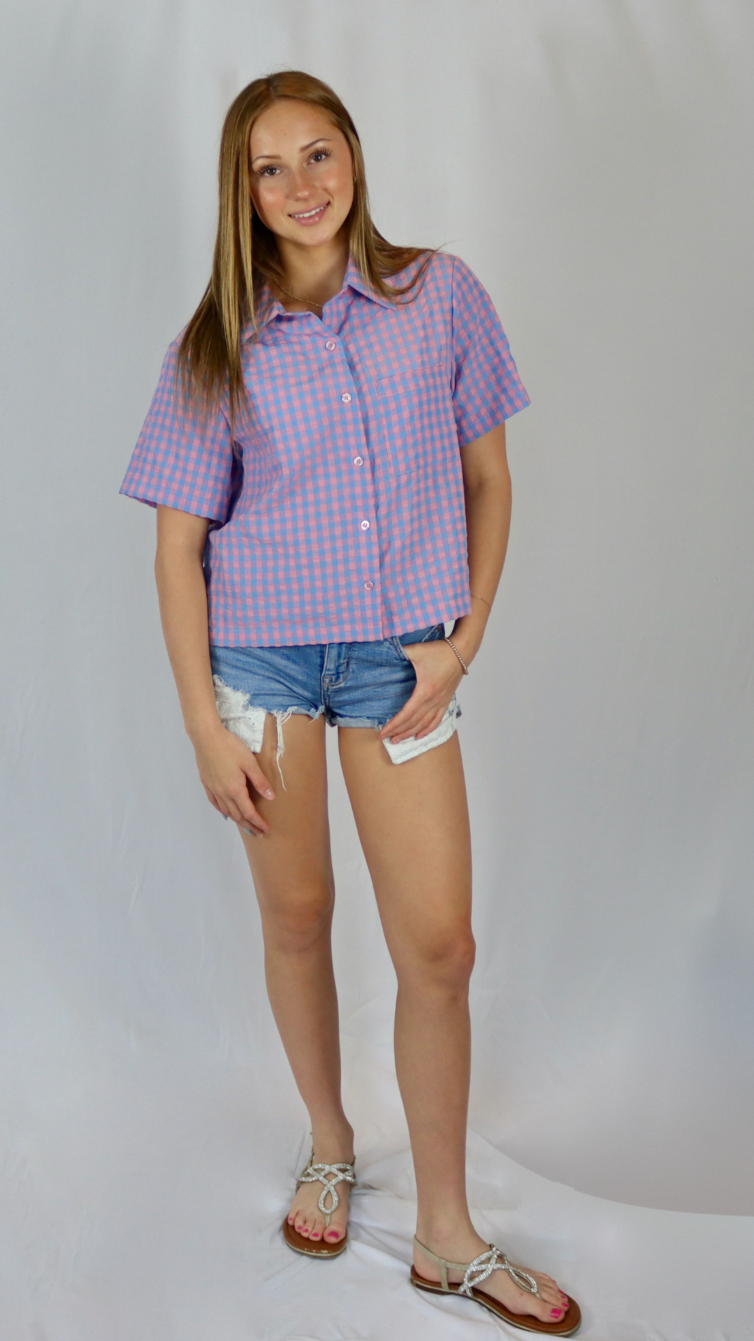 Cotton Candy Tie-Back Polo