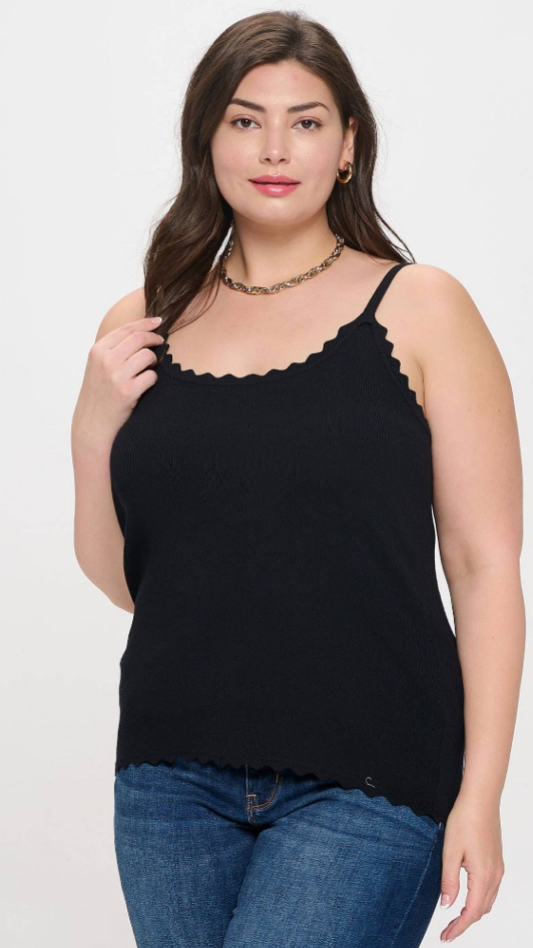 plus size scalloped edge cami