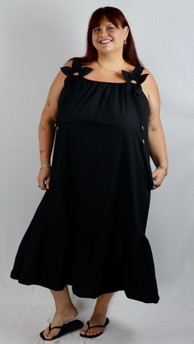 Flower Strap Poplin Dress - U Pretty Things