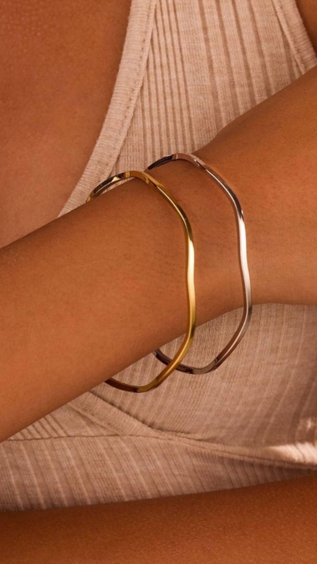 Wavy Gold Cuff Bangle