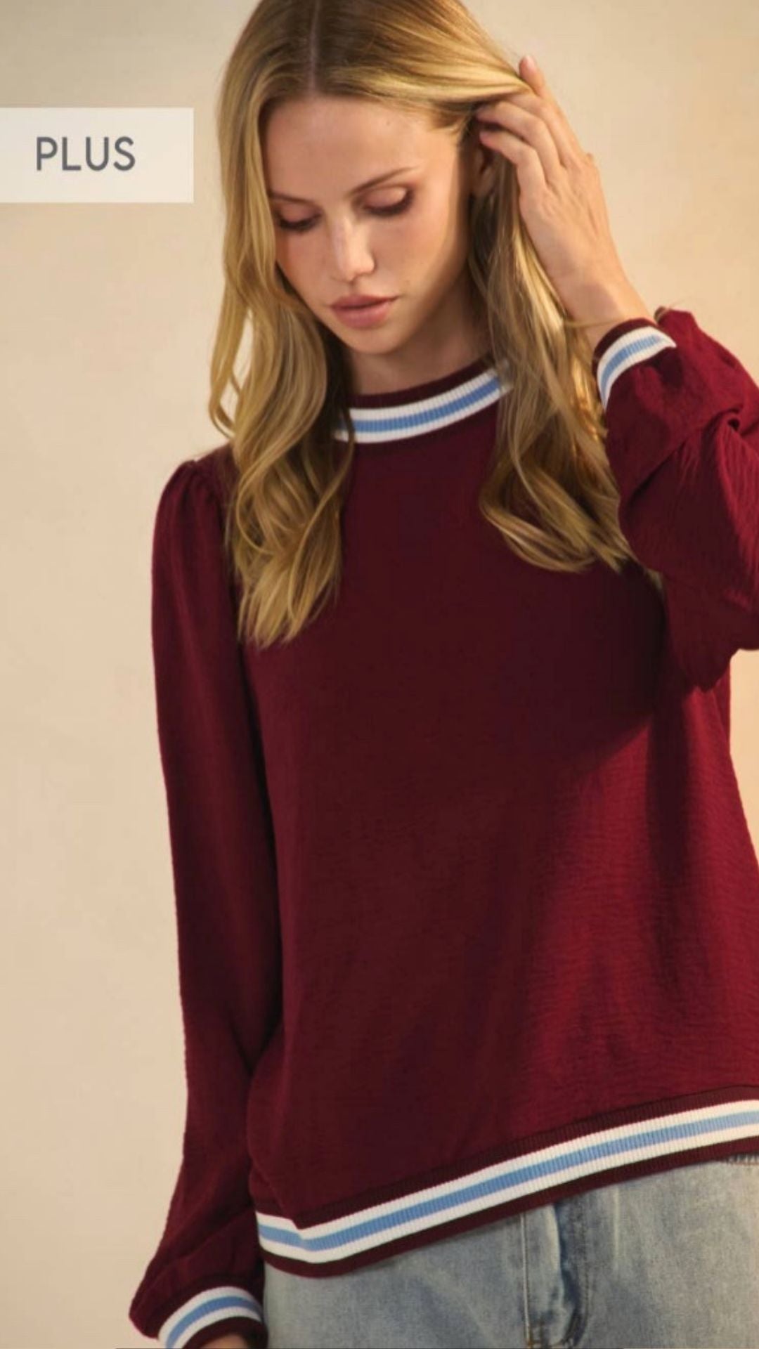 Plus - City Stripe Top