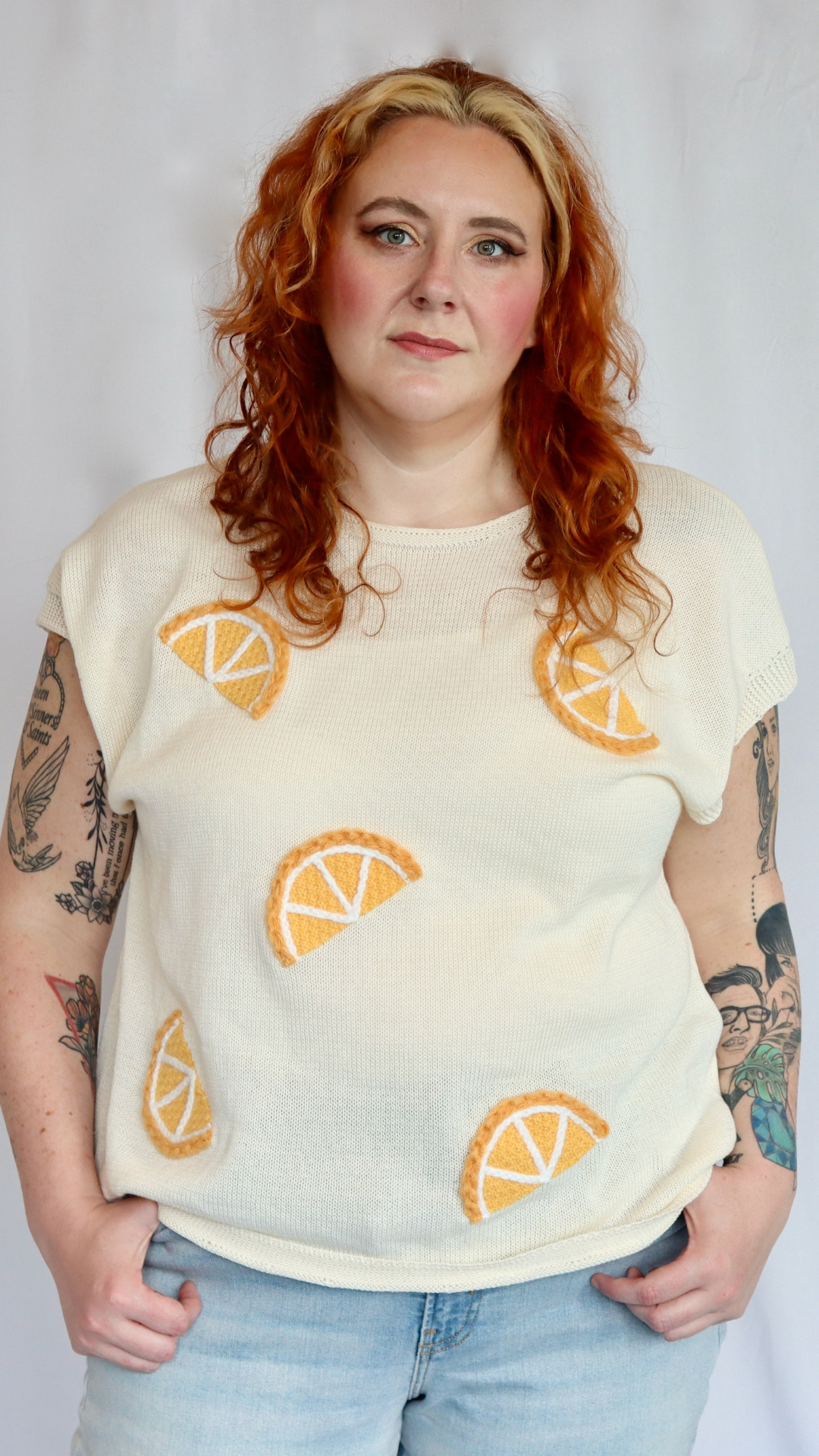 Plus Zesty Lemon Patch Knit Tank