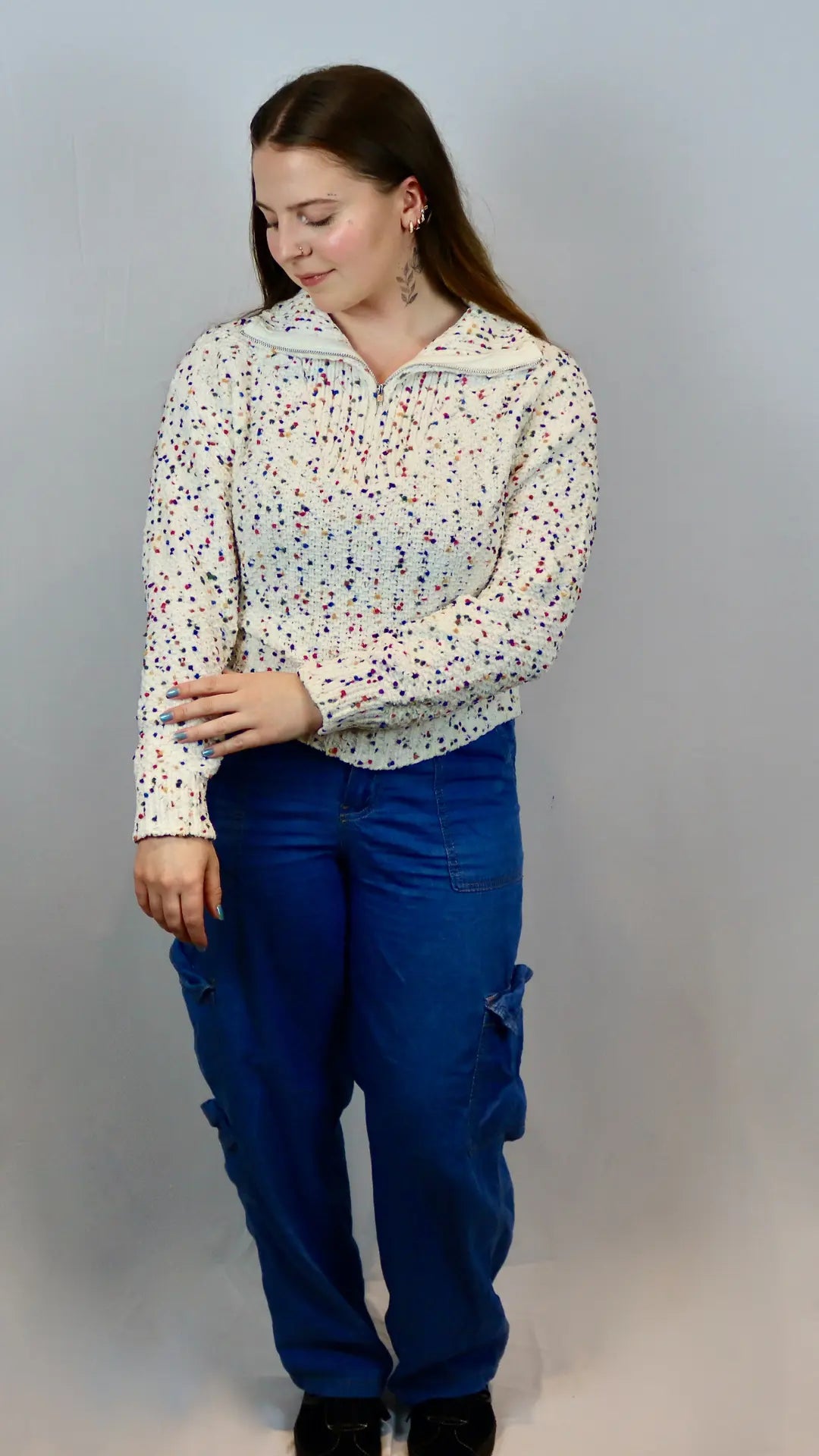 The Confetti Cool Half - Zip - U Pretty Things