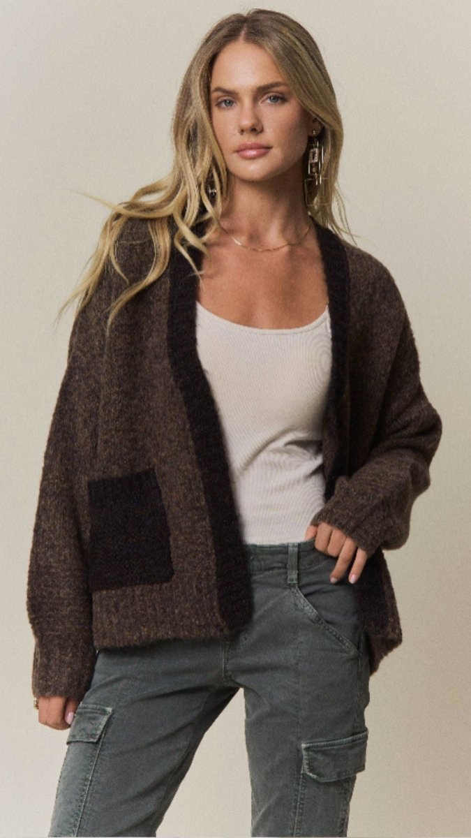 The Mocha Edge Cardigan - U Pretty Things