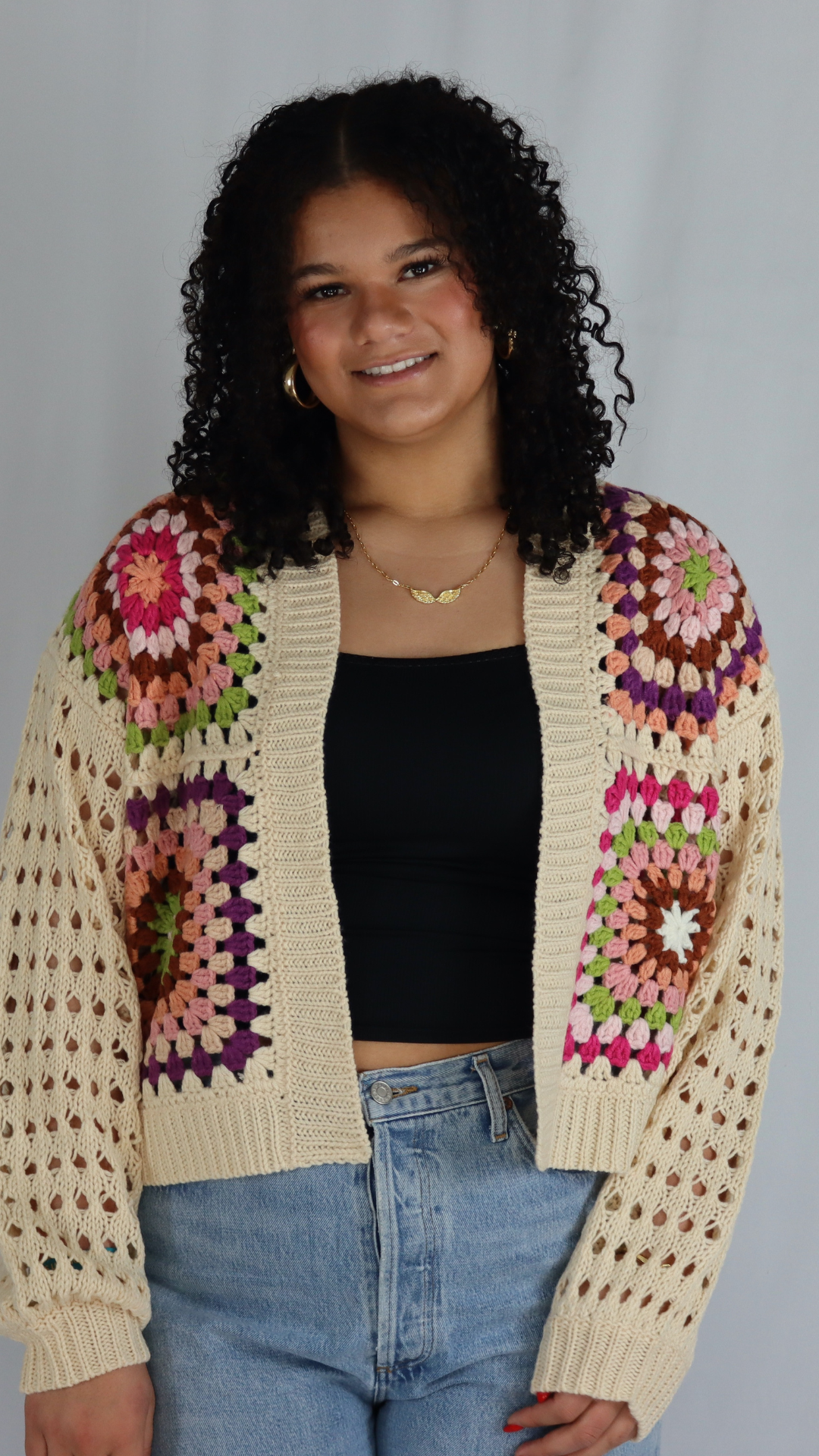 Burst of Color Patchwork Cardigan