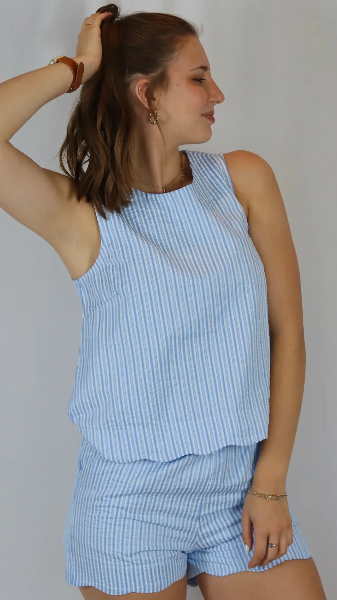 Scallop Hem Shorts set