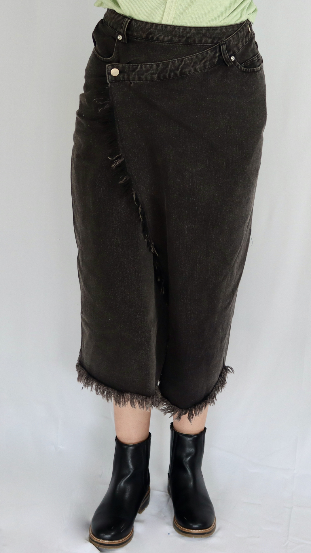 Washed Crossover Skirt