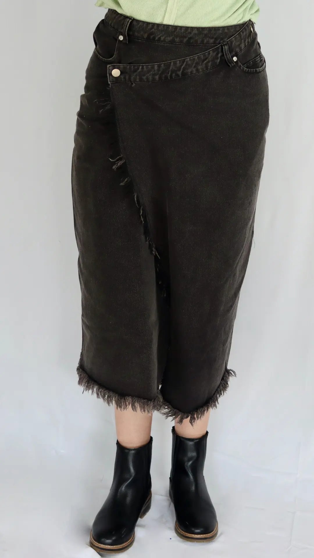 Washed Crossover Skirt - U Pretty Things