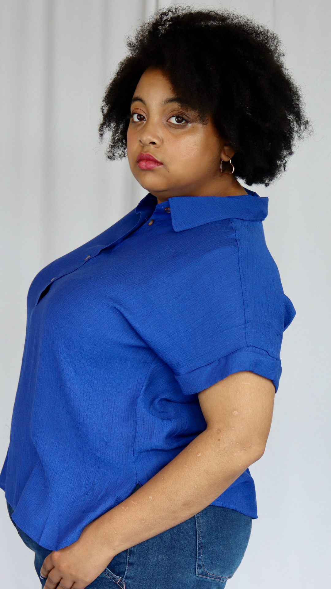 Royal Ease Button-Down Top