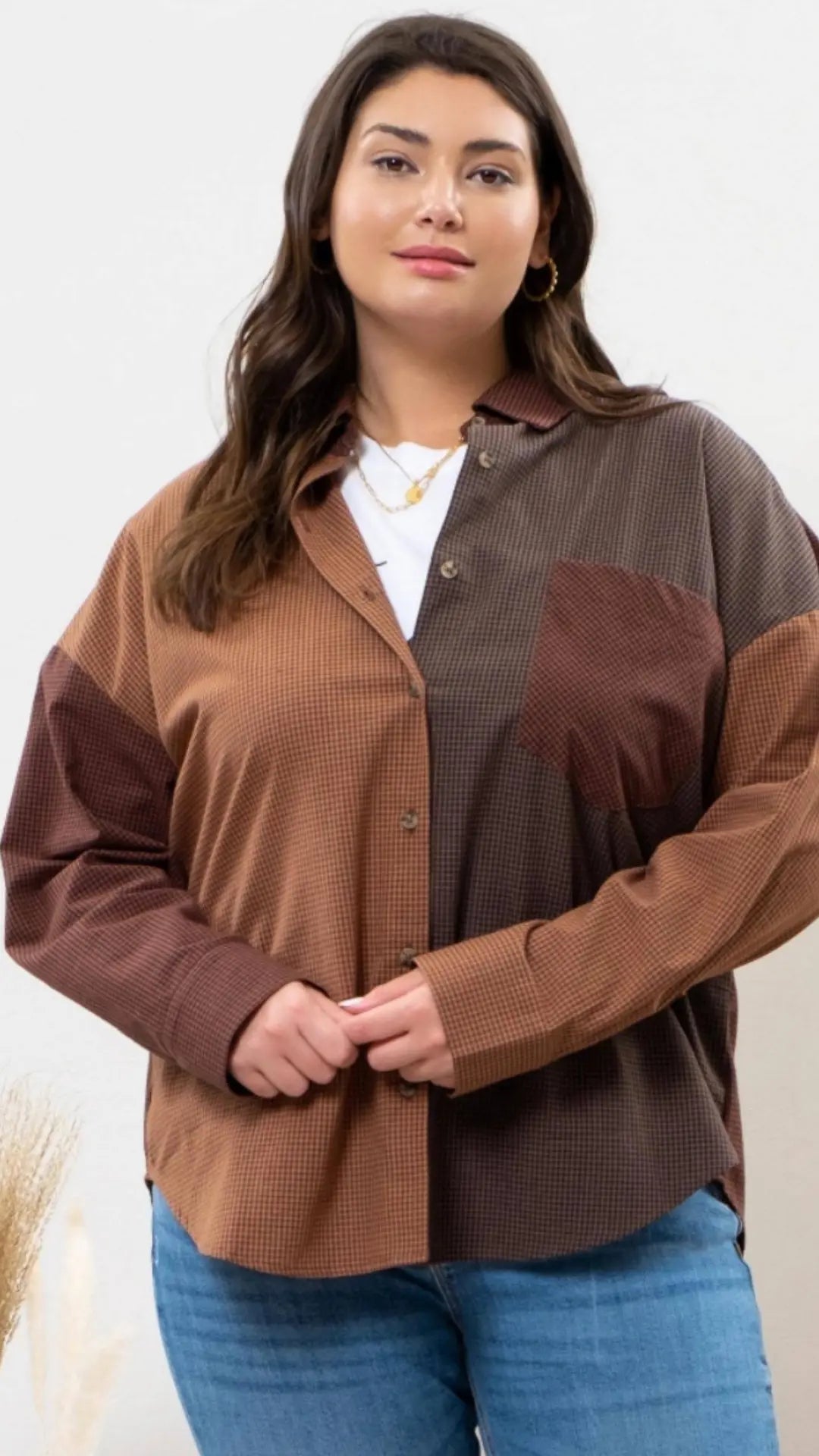 Plus Harvest Blend Button Down - U Pretty Things