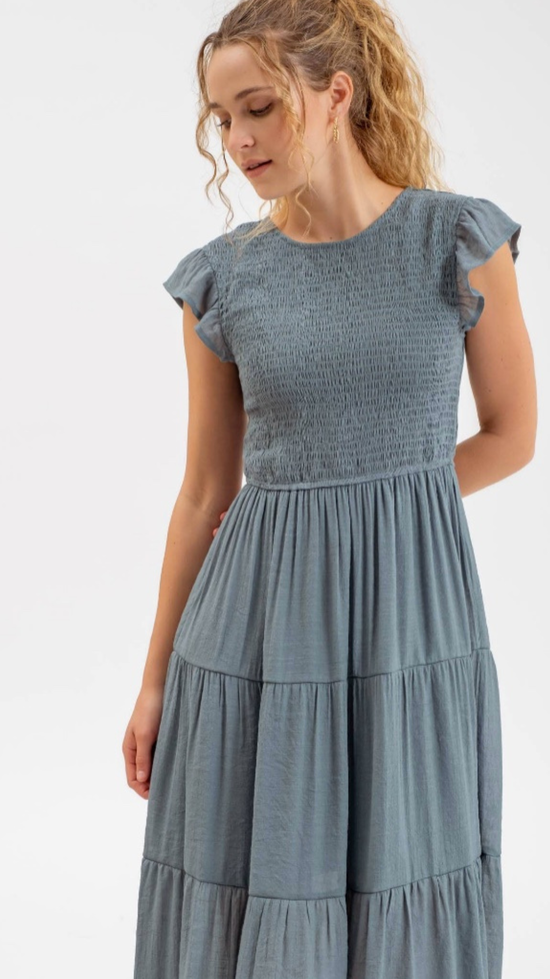 Ocean Breeze Smocked Midi