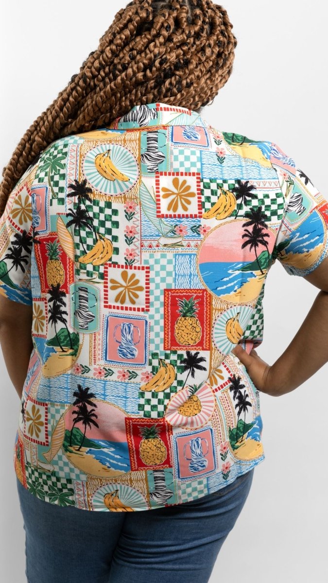Vacation Print Button-Up Shirt - U Pretty Things