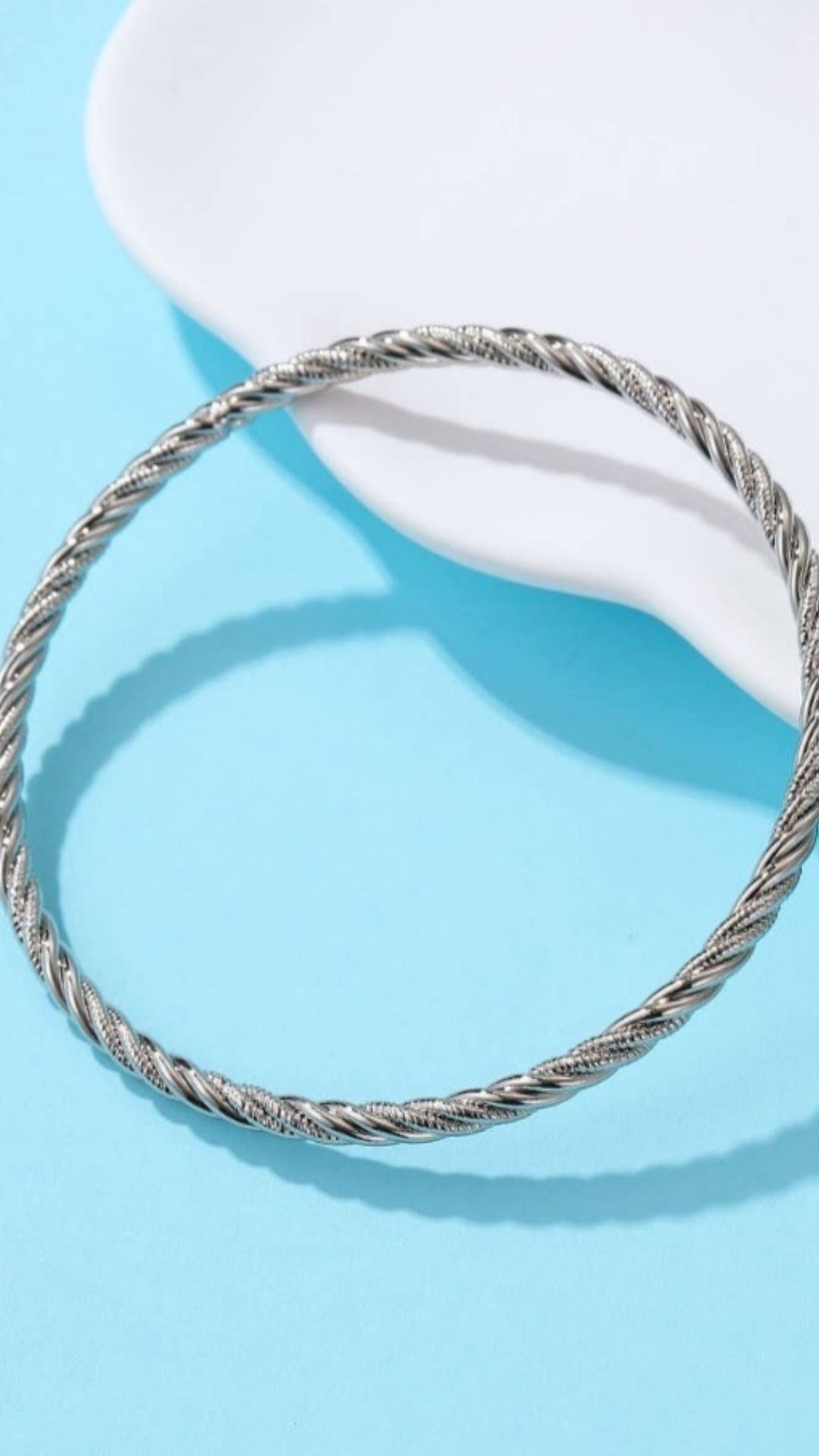 Twisted Silver Bangle