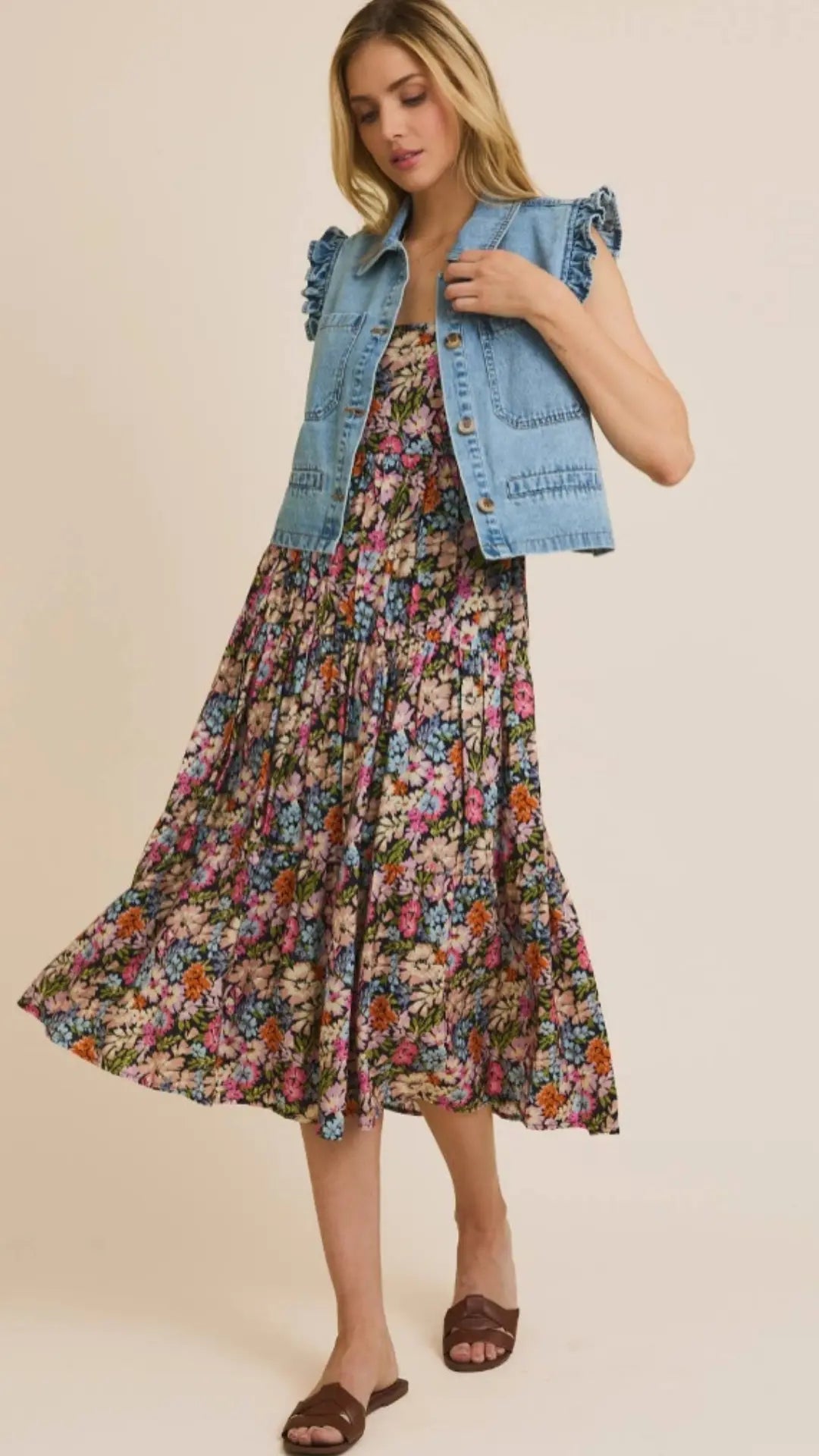 Frill Factor Denim Vest - U Pretty Things