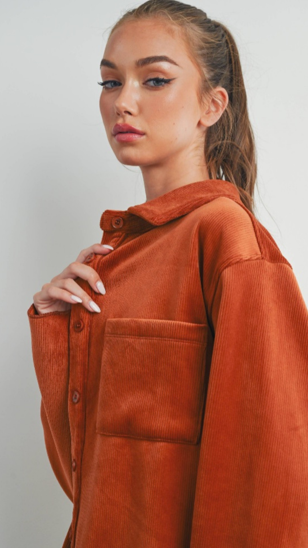 CORDUROY AND VELVET JACKET - Sienna