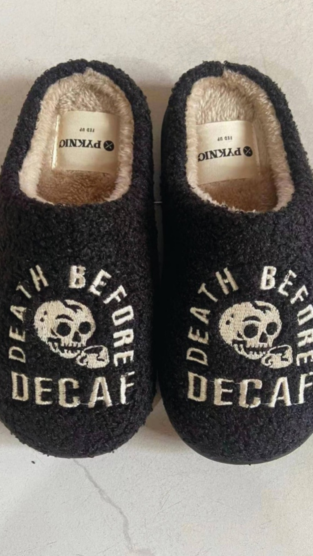 Death Before Decaf Coffee Slippers