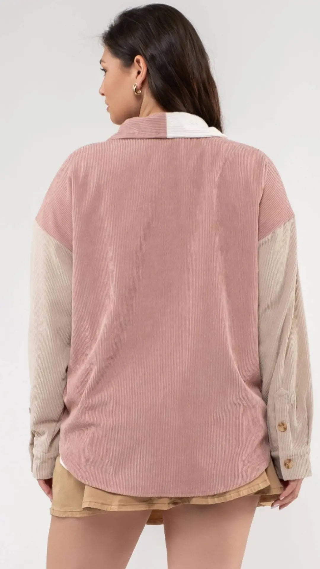 PLUS COLORBLOCK CORDUROY JACKET - U Pretty Things