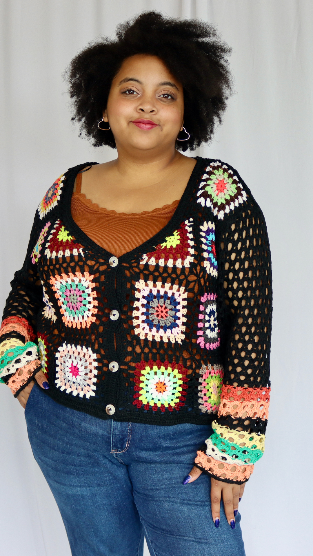 Electric Garden Crochet Cardigan