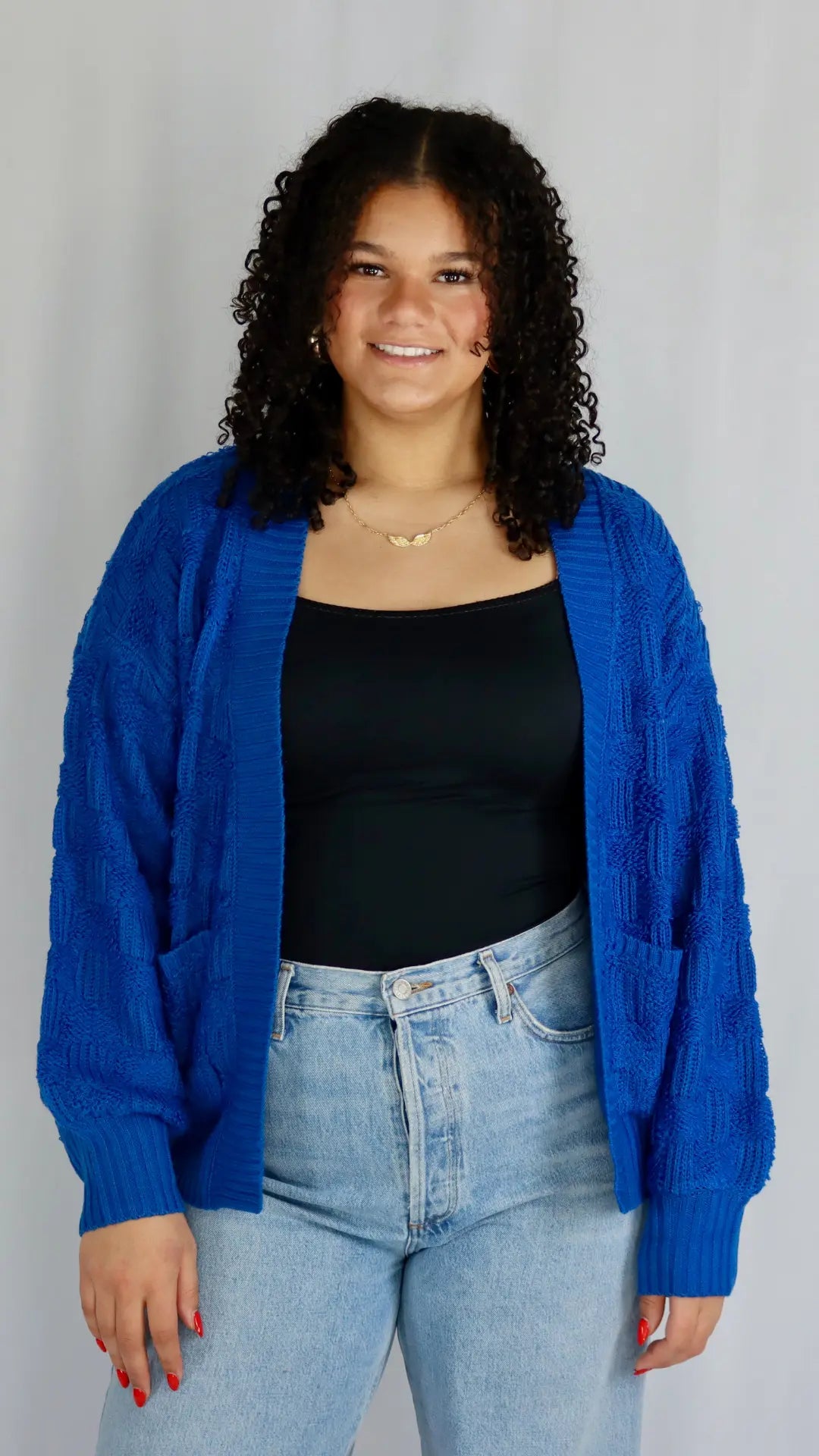 Cloud Check Knit Cardigan - U Pretty Things