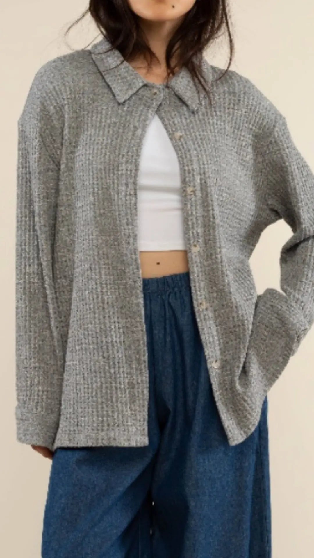 Plus Grey Matter Button Down - U Pretty Things