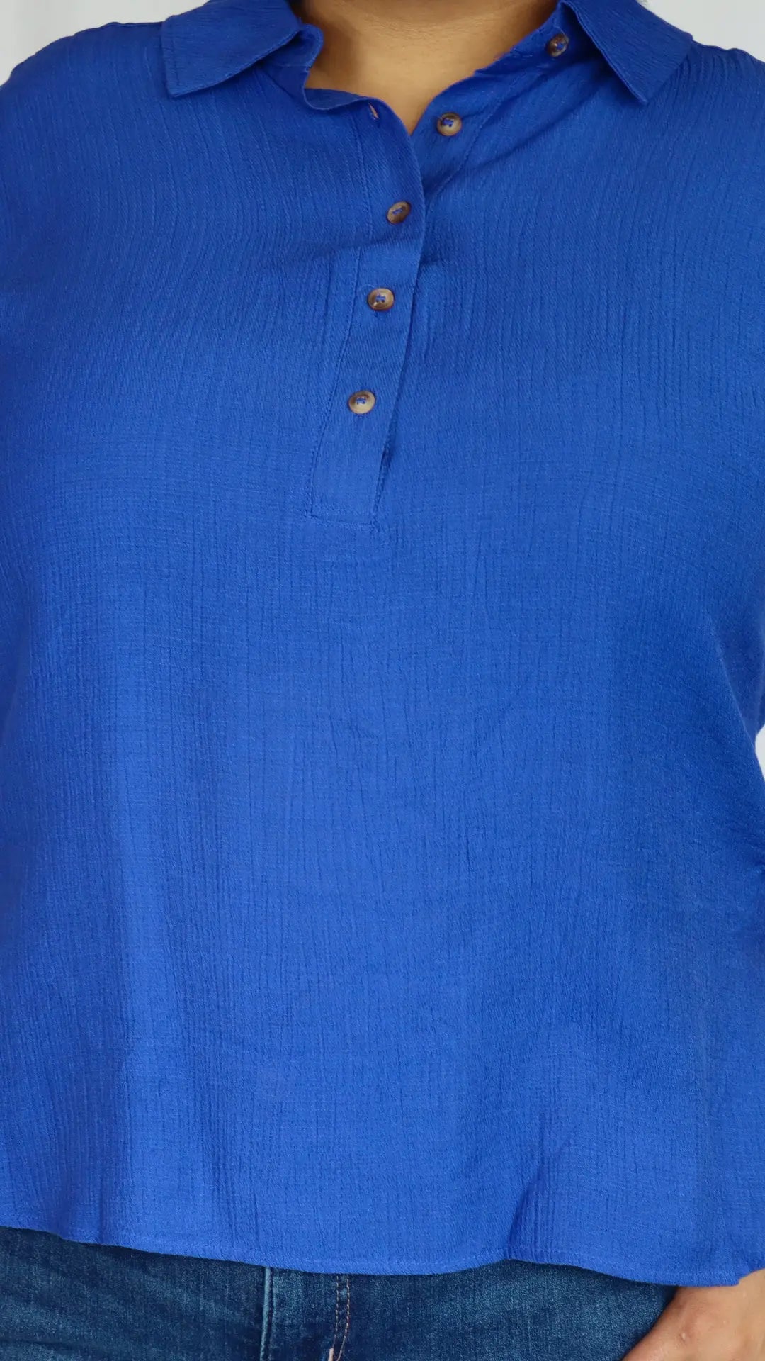 Royal Ease Button - Down Top - U Pretty Things