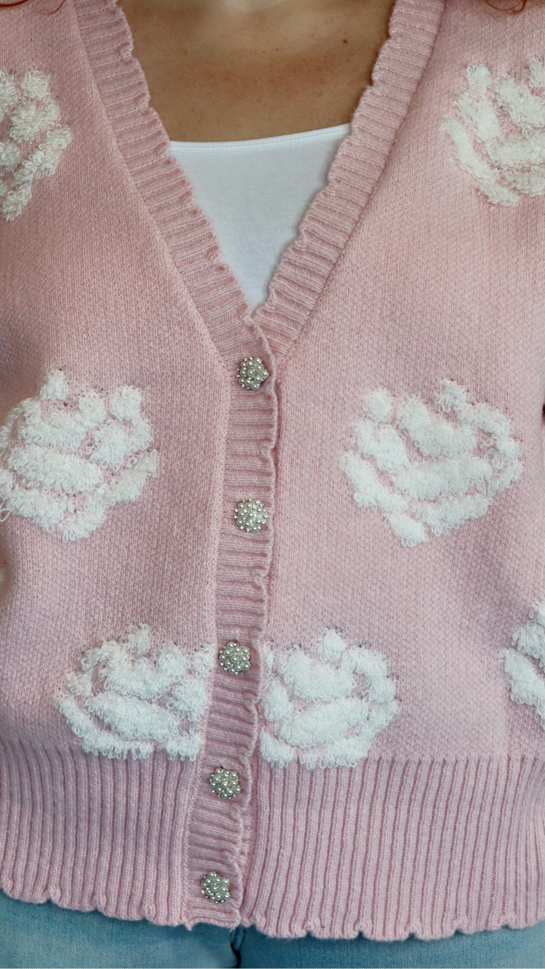 PLUS - Rosy Glow Jewel Cardigan