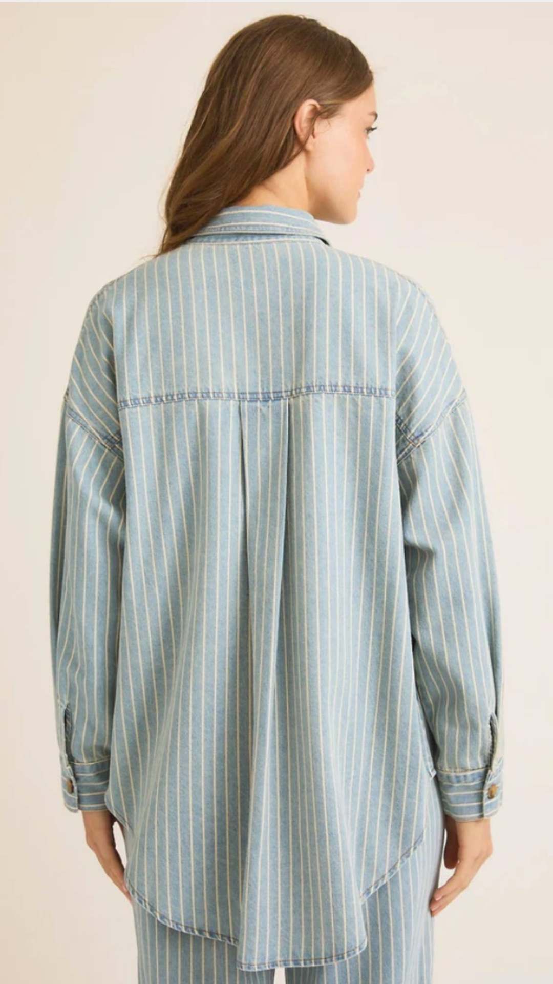 Street Stripes Oversized Denim Shacket