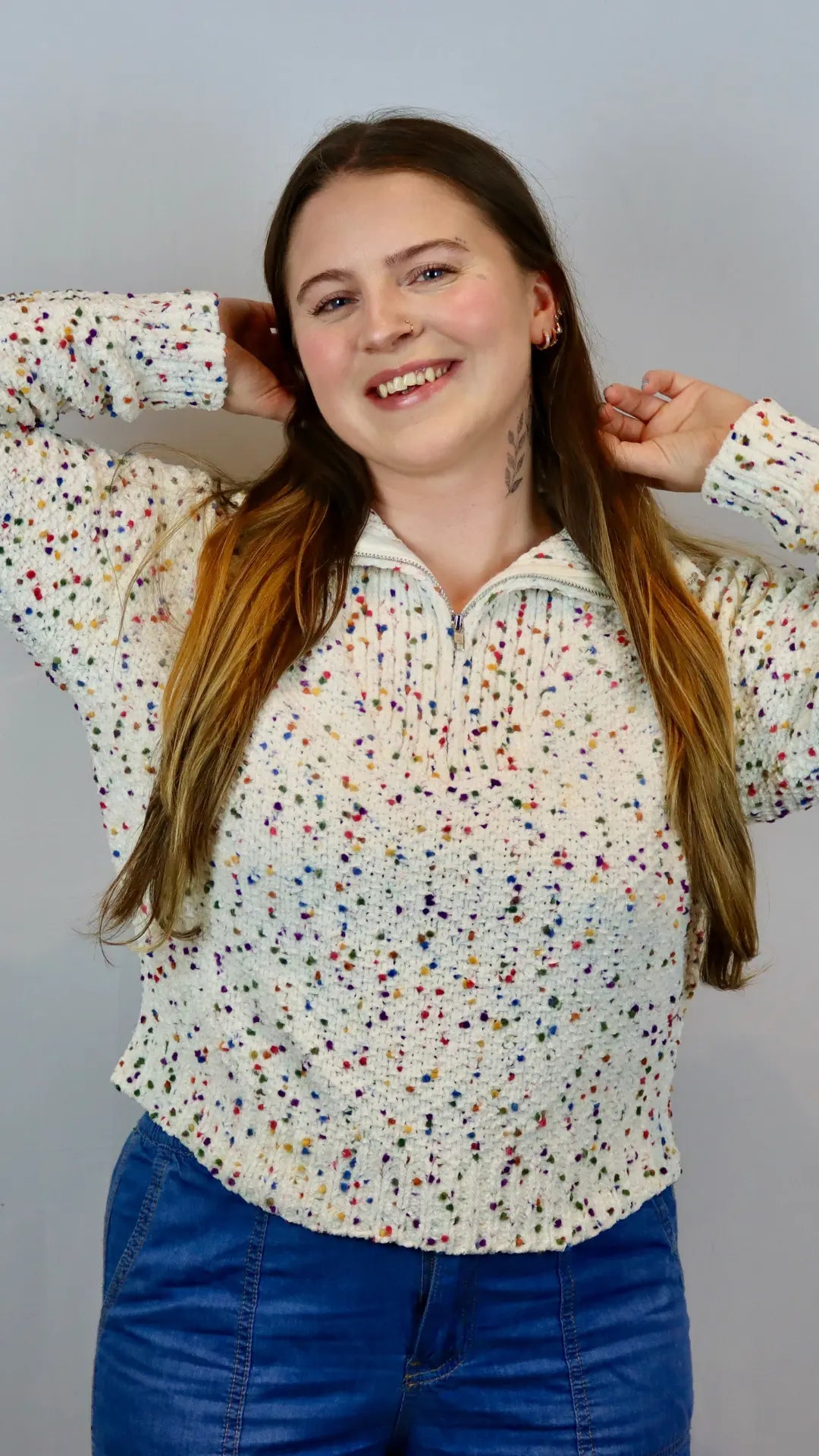The Confetti Cool Half - Zip - U Pretty Things