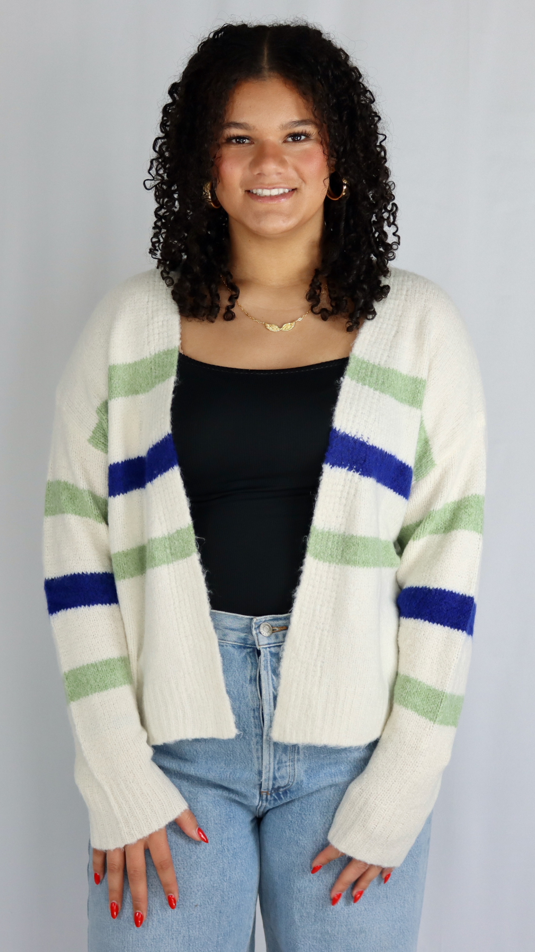 Soft Breeze Striped Cardigan