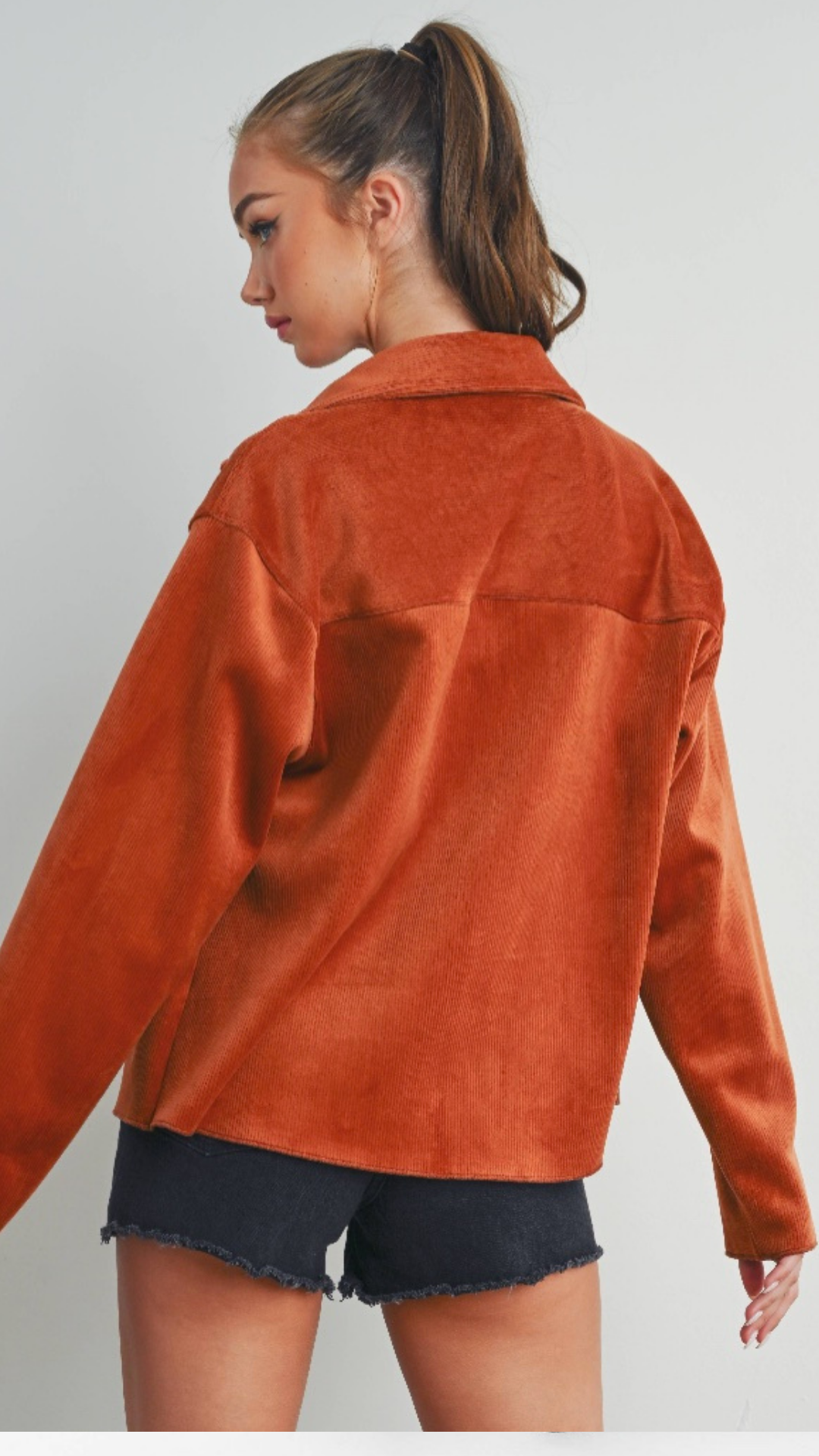 CORDUROY AND VELVET JACKET - Sienna