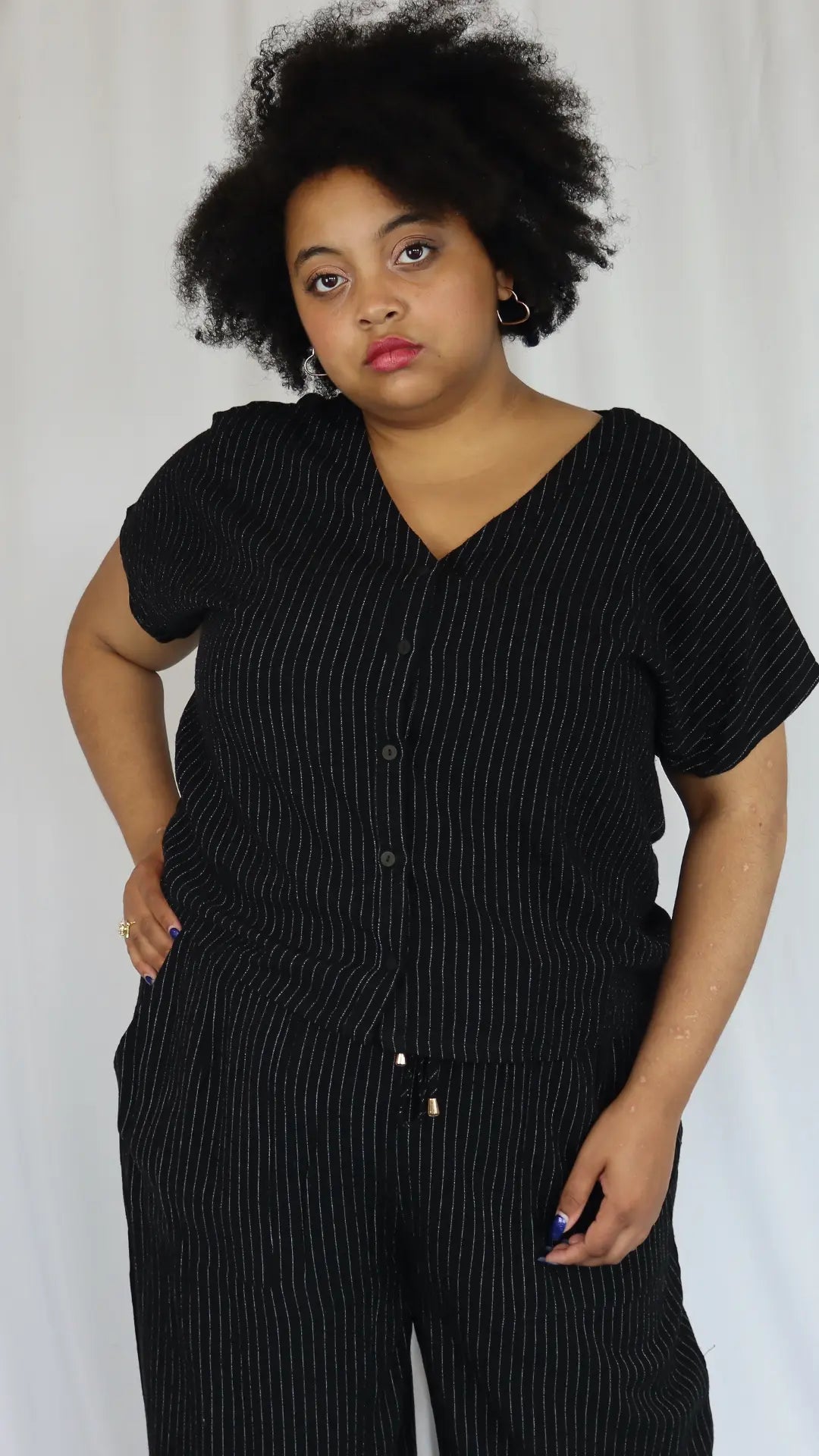 Plus - Power Stripe Pants - U Pretty Things