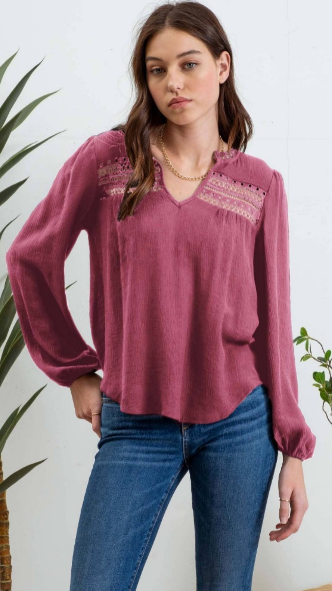 Blush Bloom Eyelet Top