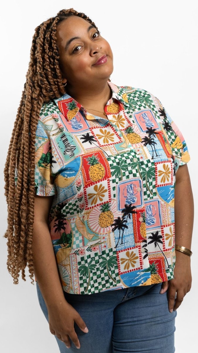 Vacation Print Button-Up Shirt - U Pretty Things