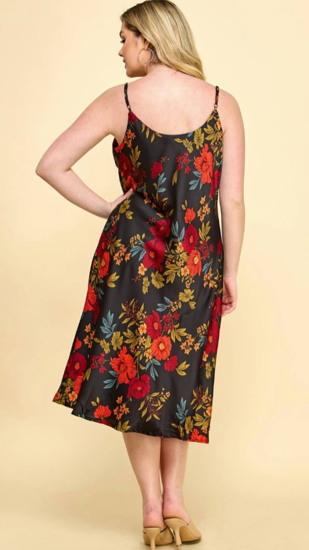 Plus - Midnight Bloom Slip Dress