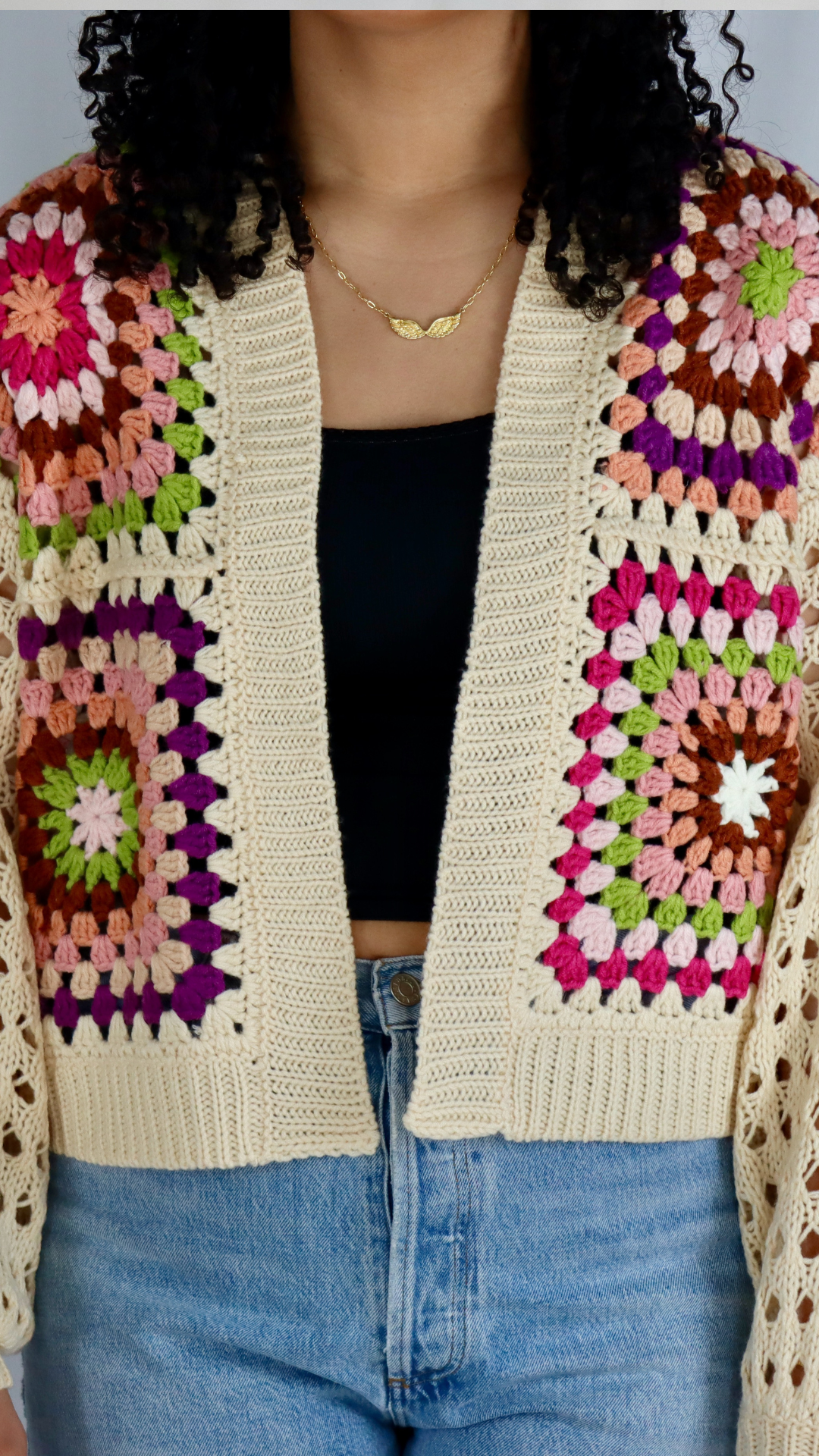 Burst of Color Patchwork Cardigan
